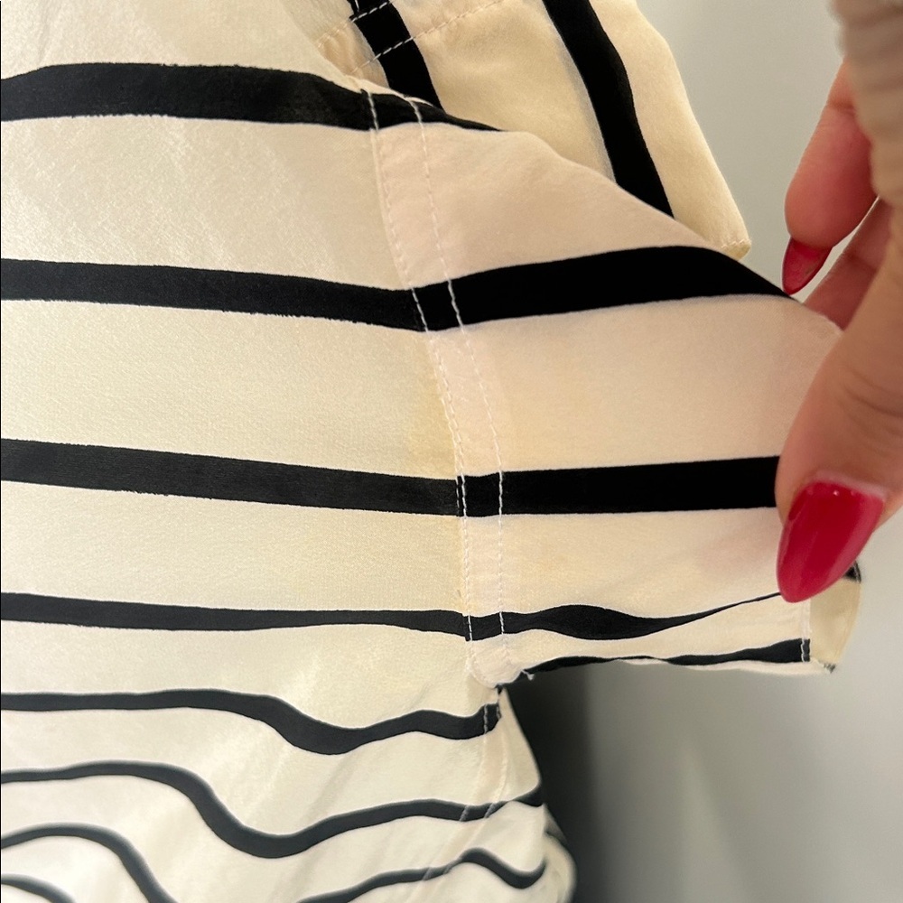 VINTAGE CHANEL SILK Striped Black and White Women's Dress - Picture 7 of 16